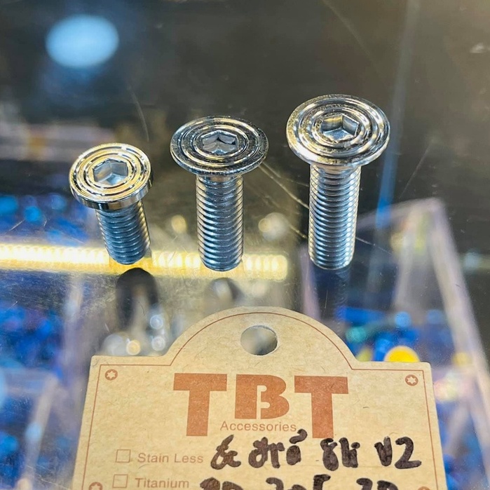 Ôc đĩa TBT v2 full size chất liệu inox 304 gắn đĩa và lòng đĩa các dòng xe bảo hành trọn đời