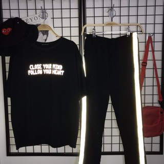Stripped pants - Quần 1 sọc phản quang - Đen (Có ảnh thật)