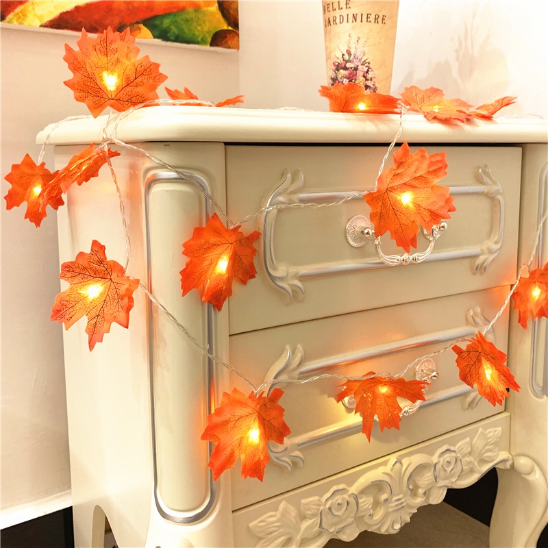 Dây đèn led Fairy Light hình lá phong cổ điển trang trí cực xinh xắn (Dùng Pin hoặc USB)