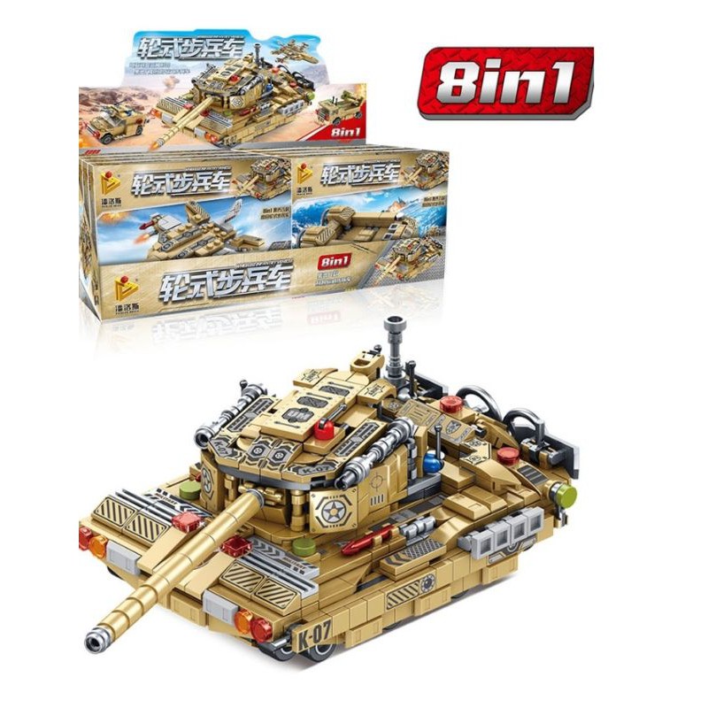 Đồ chơi xếp hình kiểu Lego xe tăng (8 trong 1)Panlos 63307