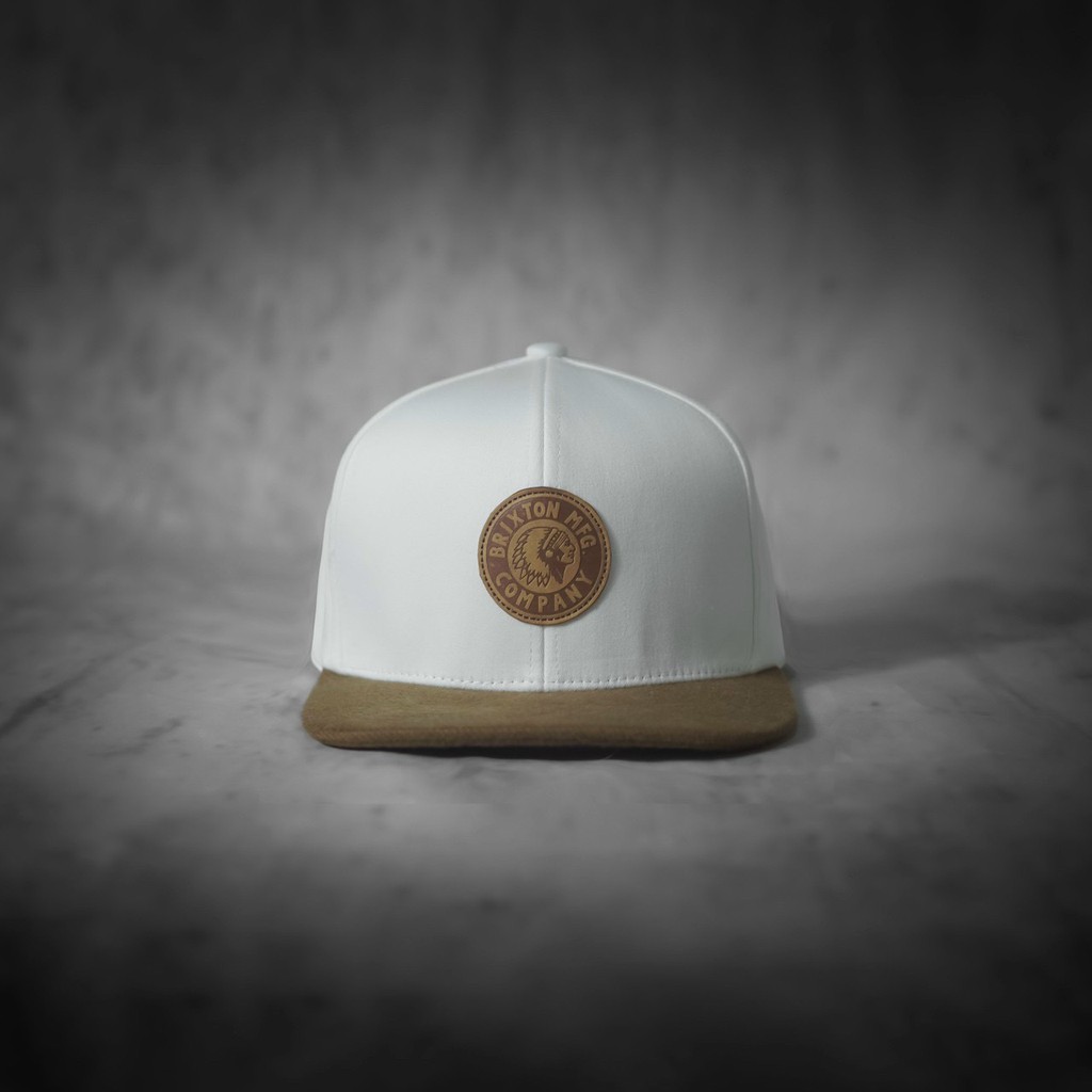 Mũ nón kết lưỡi trai Brixton trắng kết hợp nâu snapback cao cấp form đẹp cá tính