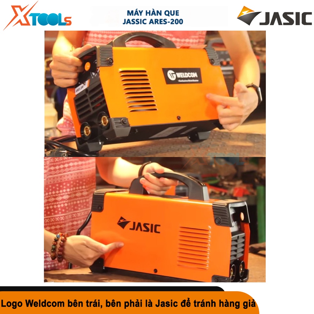 Máy hàn que Jasic ARES-200, máy hàn TIG quẹt, dòng hàn 10A - 200A, đường kính que 1.5mm - 5.0mm [CHÍNH HÃNG][XTOOLS]