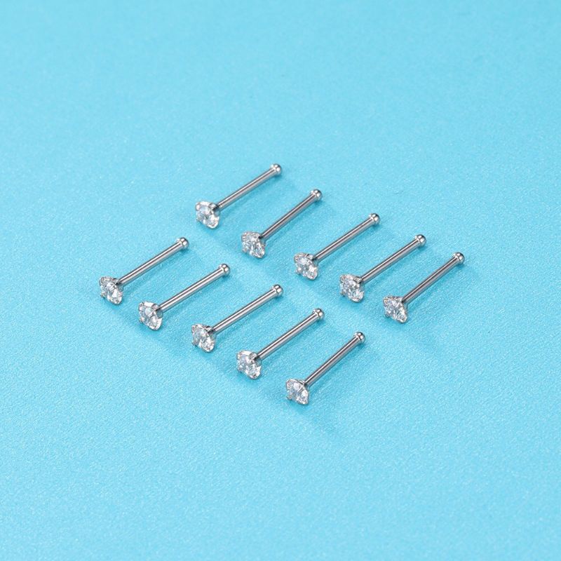 Khuyên Cánh thẳng đính Đá Trấu - Khuyên mũi cao cấp - 69STORE