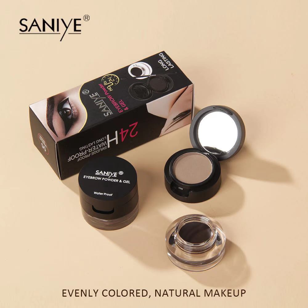 [Hàng mới về] Bột và gel trang điểm lông mày Saniye M250 hai trong một không thấm nước và mồ hôi dễ lên màu