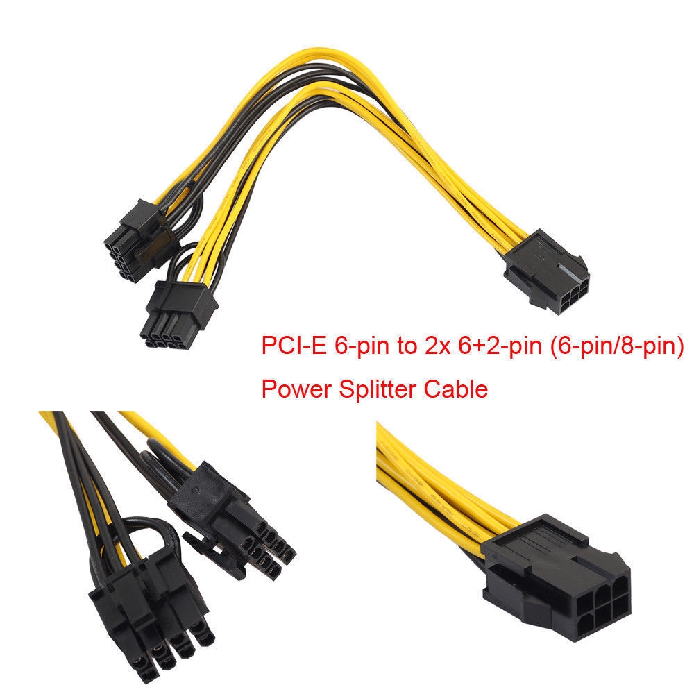 [COD] Cable PCIE PCI Express (6-pin/8-pin) PCI-E 6-pin To 2x 6+2-pin Power Splitter