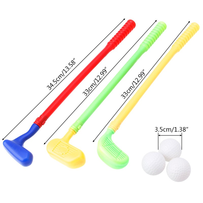 Set 3 gậy đánh golf + 3 bóng golf đồ chơi cho bé
