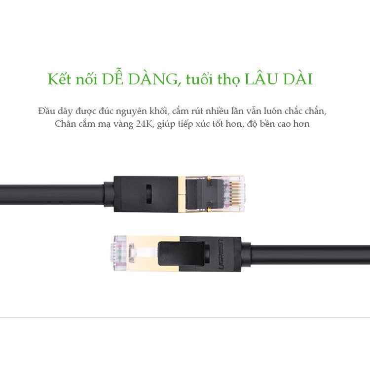 Dây Cáp mạng dài 5m đầu mạ vàng Ugreen CAT7 11271 - Hàng chính hãng