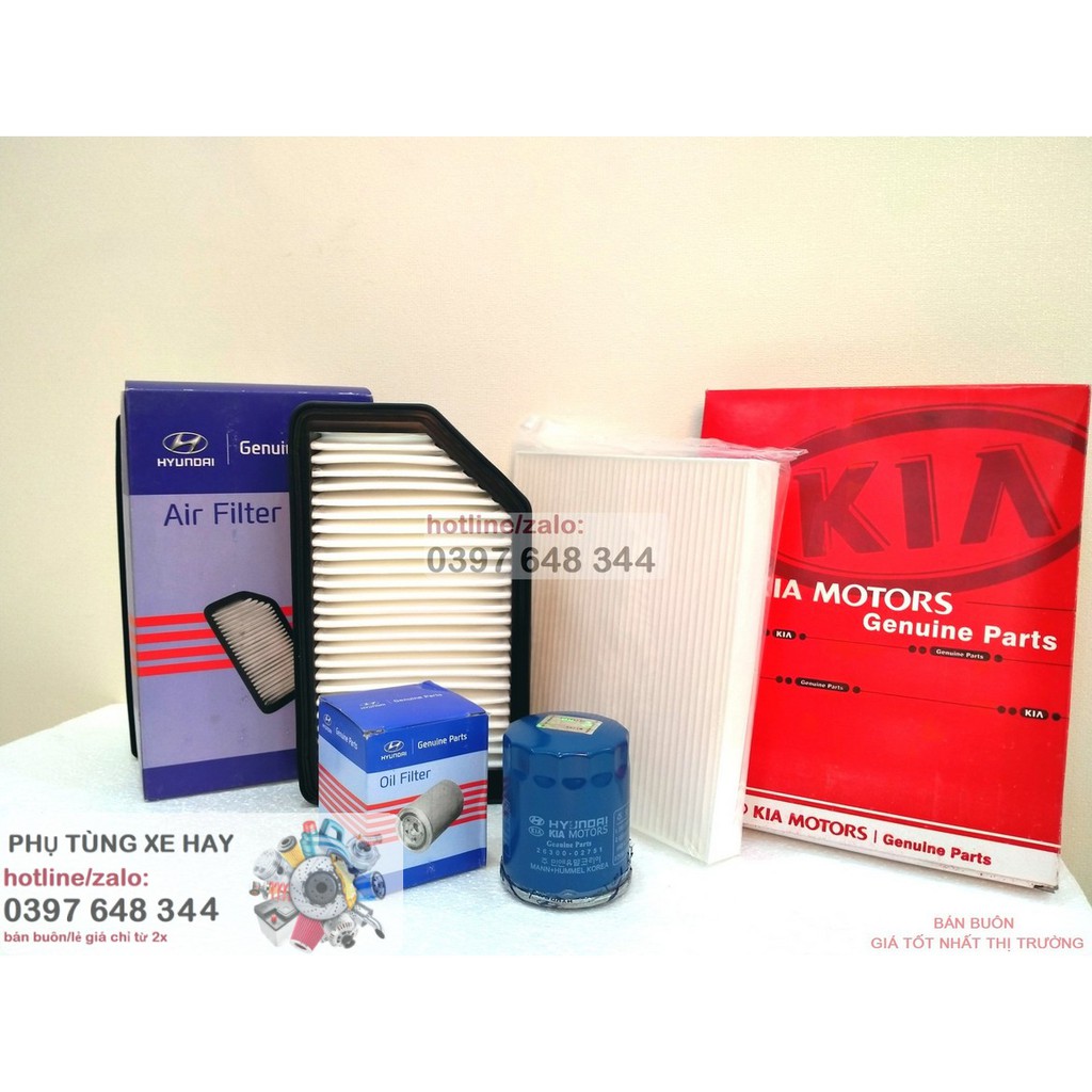 * Combo*  Lọc gió 🌟động cơ . lọc điều hòa 'lọc nhớt  'Kia Soluto- máy xăng