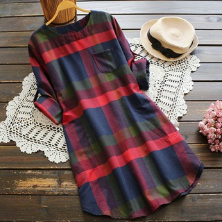 Đầm tay dài phối túi phong cách vintage
