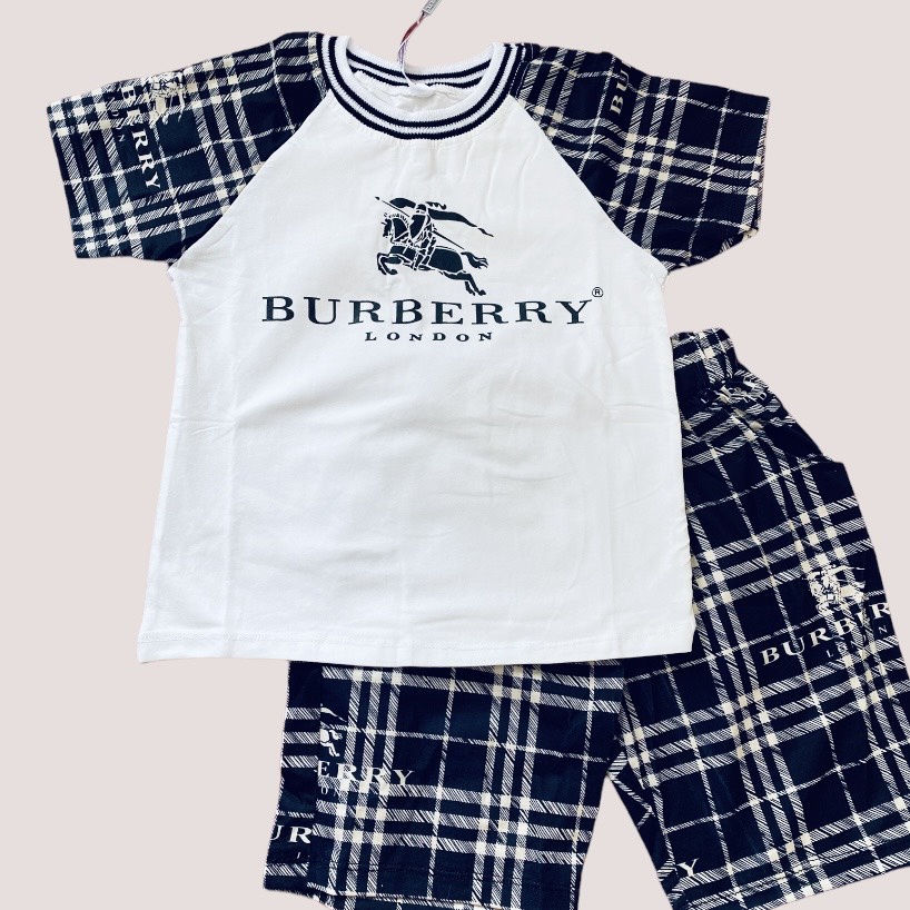 Bộ thun cotton bé trai phối quần túi cực dễ thương
