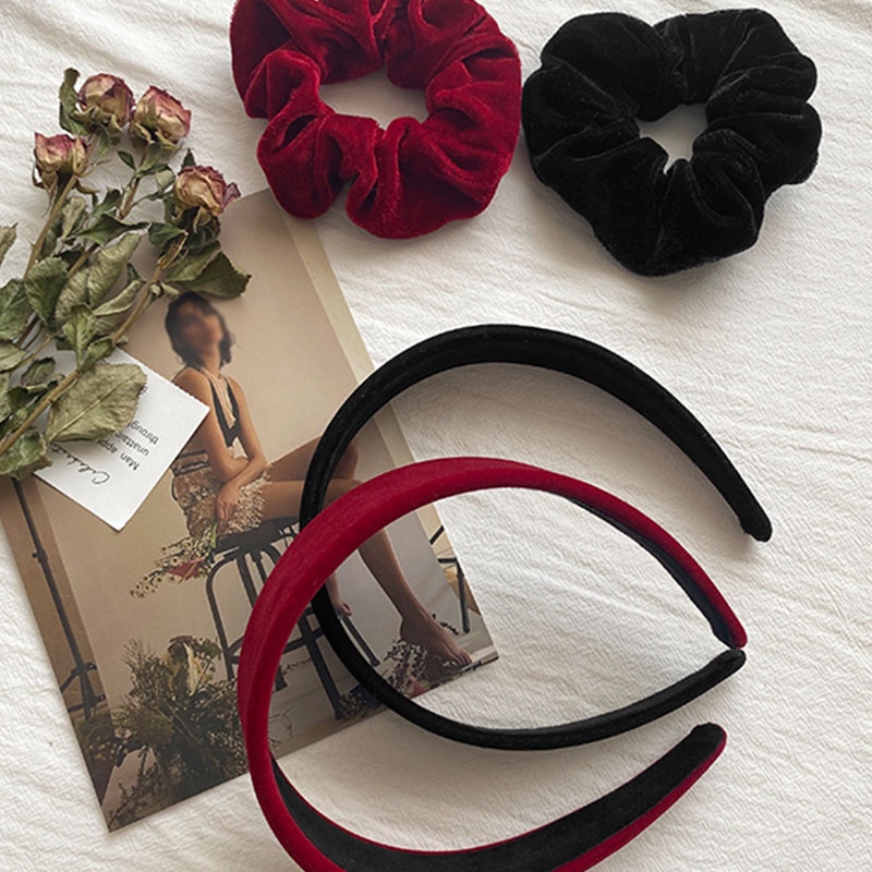 Băng đô cài tóc vải nhung thiết kế xinh xắn cho nữ