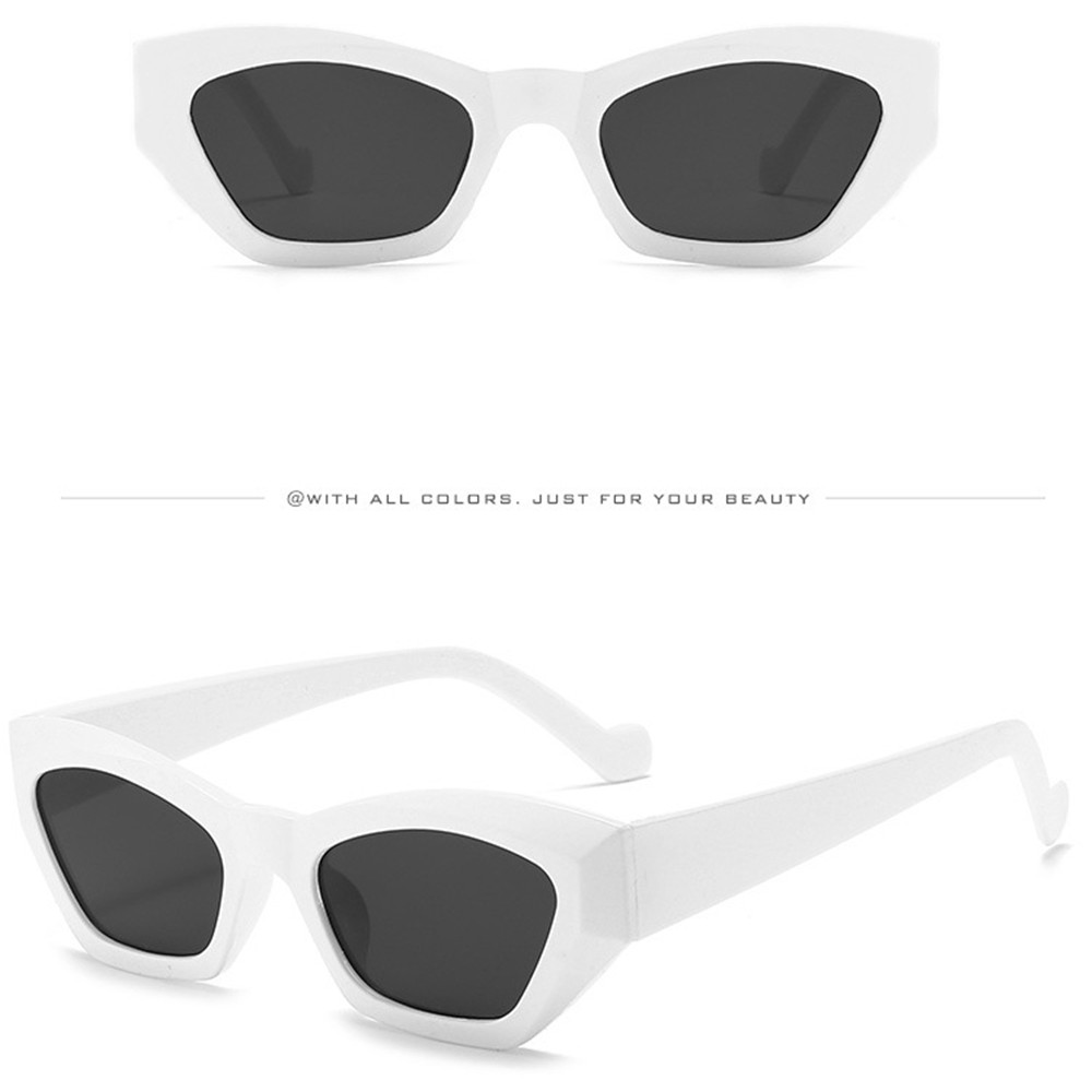 Cod Qipin Korean Cat Eye Sunglasses Women Men Simple Jelly Color Polygon Glasses Eyewear Travel