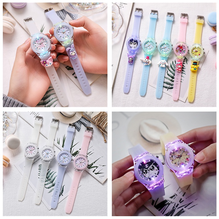 Đồng Hồ Đeo Tay Sanrio Dây Silicon Phát Quang Thời Trang