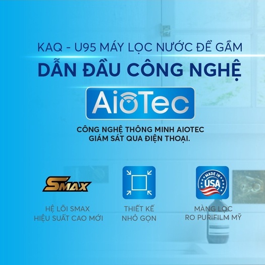 Máy lọc nước sạch để gầm không tủ 10 lõi lọc Karofi KAQ-U05/ U95 - Bảo hành 36 tháng