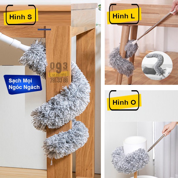 Combo Cây Lau Vệ Sinh Nhà Cửa Văn Phòng, Gậy Nối Dài 2.8 mét, Gồm 1 Bông Lau  360