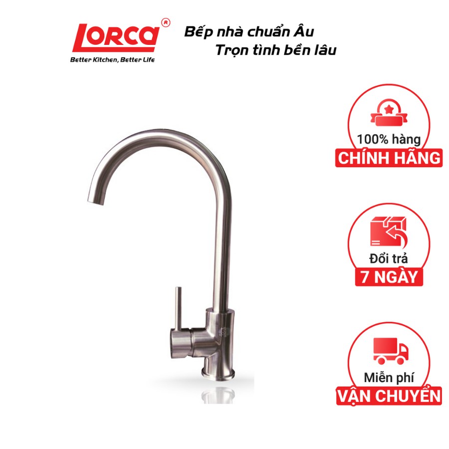 [Nhập khẩu Châu Âu] Vòi nước rửa bát inox 304 Lorca TA 102S Inox - Bảo hành 3 năm