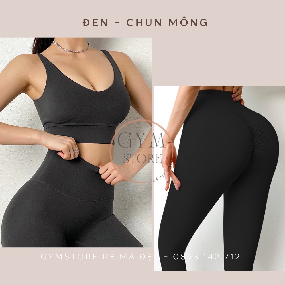 Bộ đồ tập thể thao thun poly mịn set đồ tập gym tập yoga nữ co giãn cạp cao gen bụng Đồ tâp Rẻ Đẹp Gymstore