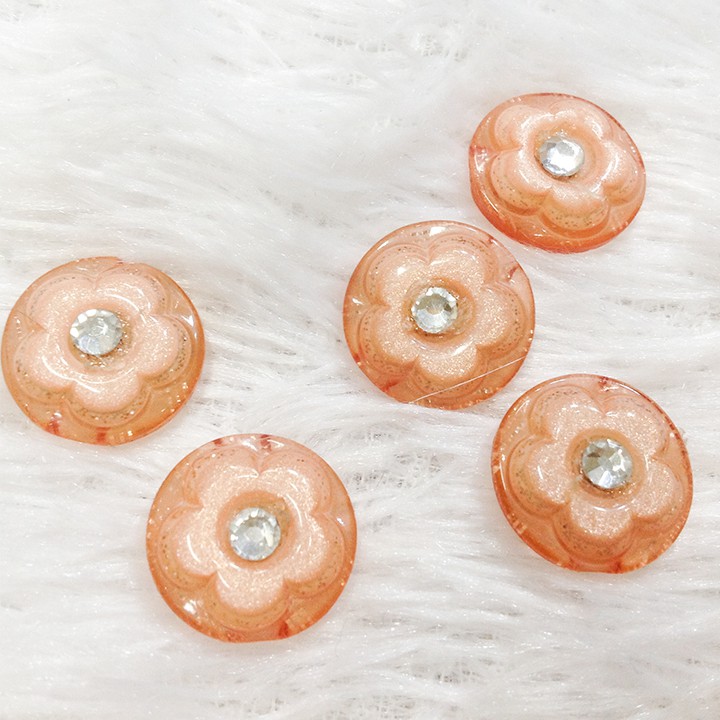 Nút áo bông mai 3d cúc khuy hoa đính đá xoàn nhiều màu dễ thương