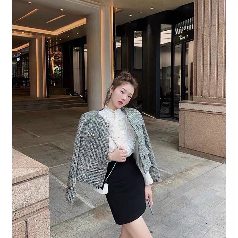 Áo khoác dạ nữ TWEED 4 màu, cổ tròn chất đẹp dày dặn | BigBuy360 - bigbuy360.vn