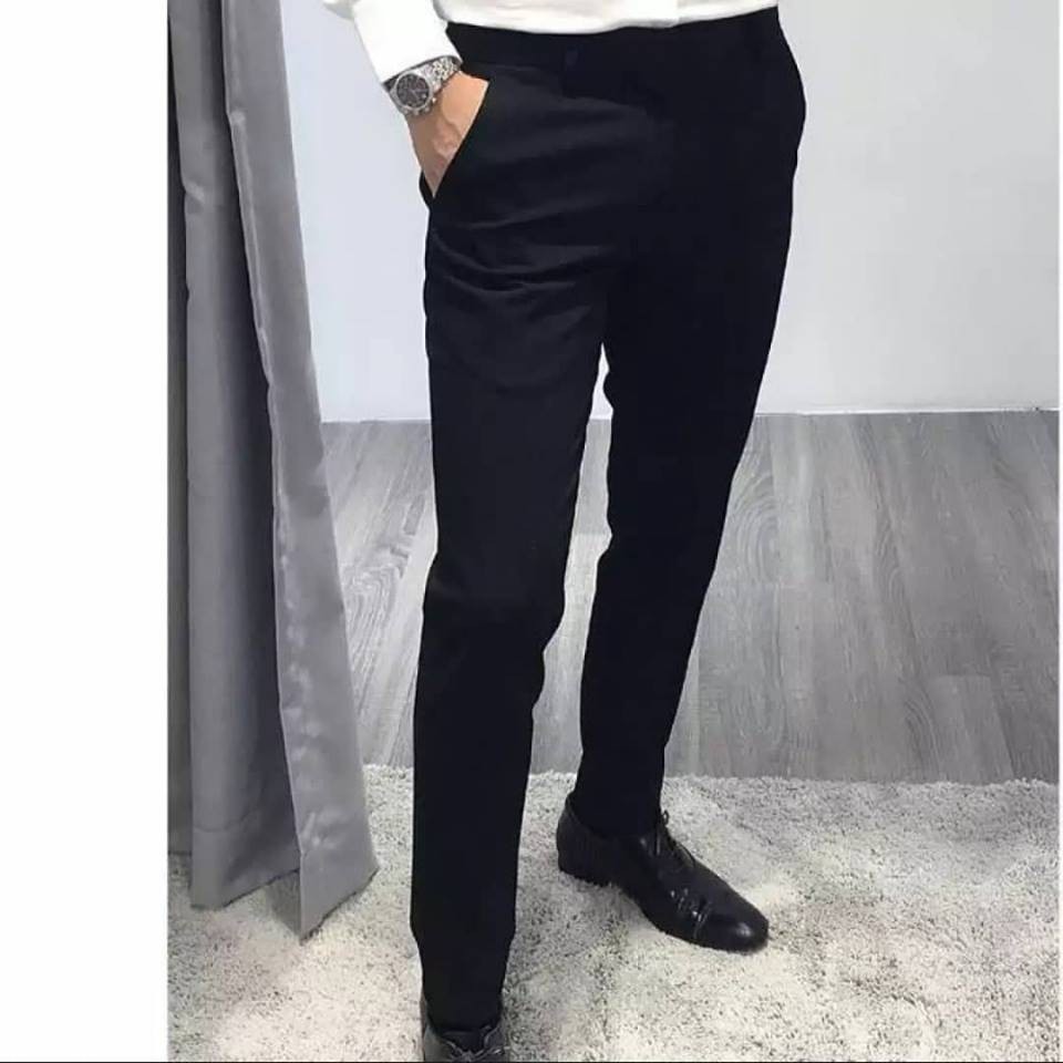 (VẢI XUẤT KHẨU) QUẦN TÂY ÂU NAM HÀN QUỐC MÀU ĐEN HOT 2019 | BigBuy360 - bigbuy360.vn