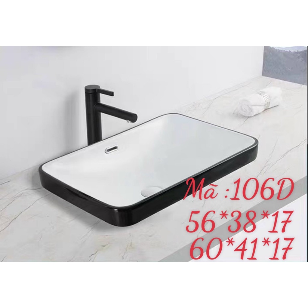 CHẬU RỬA LAVABO BÀN ĐÁ ÂM DƯƠNG VÀNH - 106D