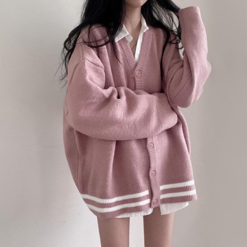 Áo Khoác Cardigan Cổ Chữ V Phong Cách Hàn Quốc Nữ Tính