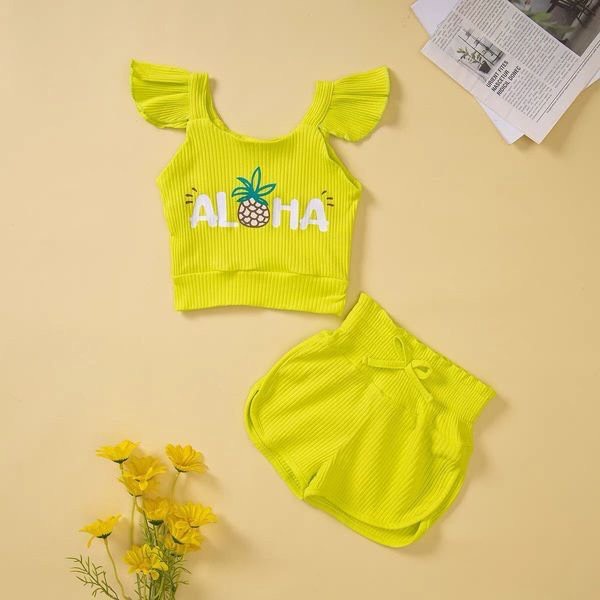 Bộ Thời Trang Aloha Sang Chảnh Bộ Cộc Tay Cực Xinh Cho Bé Gái Từ 7Kg Đến 35Kg Thời Trang Trẻ Em Ken Store