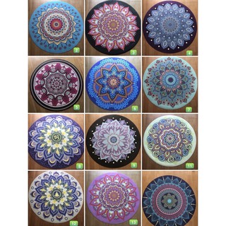 Thảm tập yoga hình tròn su cao cấp hoạ tiết mandala,