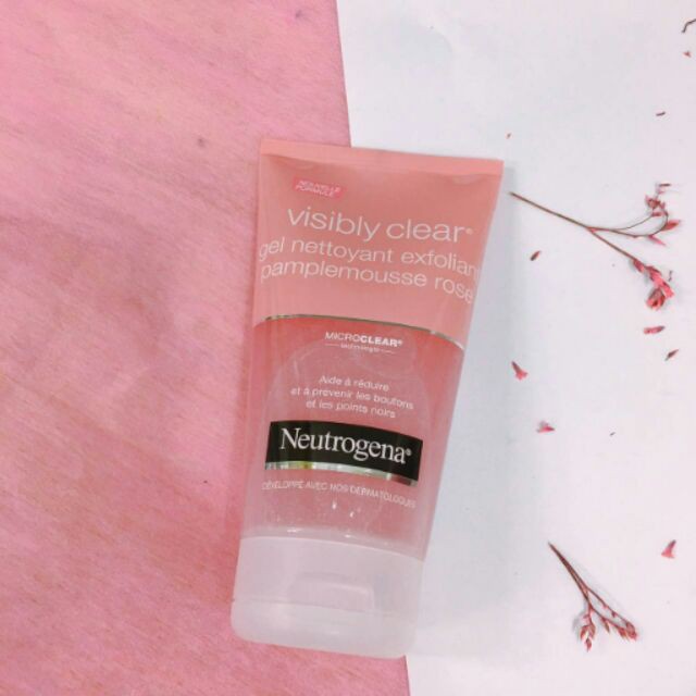 Bill Pháp - GEL RỬA MẶT NEUTROGENA VISIBLY CLEAR GEL NETTOYANT EXFOLIANT PAMPLEMOUSSE ROSE