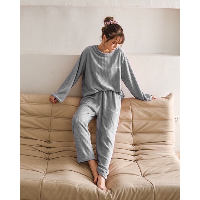 Bộ ngủ mặc nhà nỉ bông mềm mịn hot mùa đông 2021