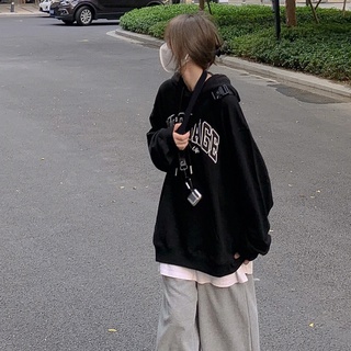 Áo hoodie nữ form rộng dày message