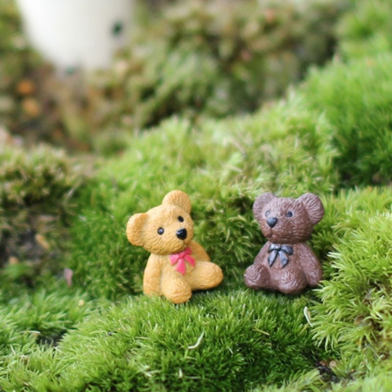 Set 4 Tượng Gấu Mini Trang Trí Sân Vườn