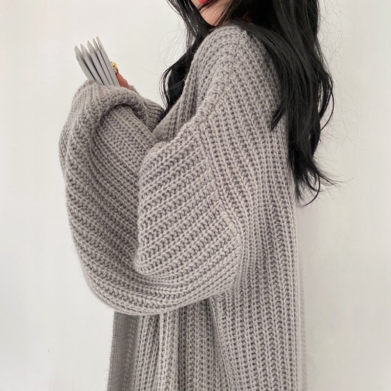 Áo cardigan len Hàn Quốc. Áo khoác len dáng dài. Chất liệu len dày mềm mại, dáng dài trẻ trung mẫu mới nhất 2022