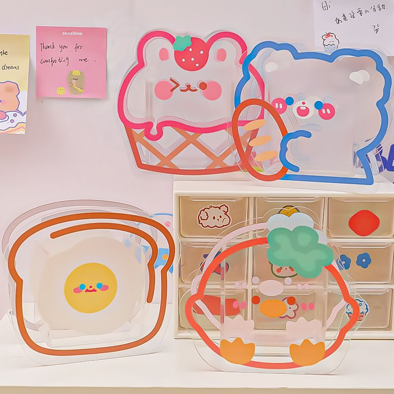 Hộp đựng bút/Ống cắm bút nhựa Acrylic kiểu dáng hoạt hình thú siêu xinh