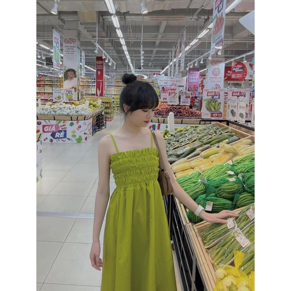 Váy Babydoll 2 Dây Nữ Dáng Dài 3 Nơ Lưng Chun Ngực Siêu Xinh Mặc Ở Nhà, Đi Chơi, Maxxi Đi biển Ulzzang Hot
