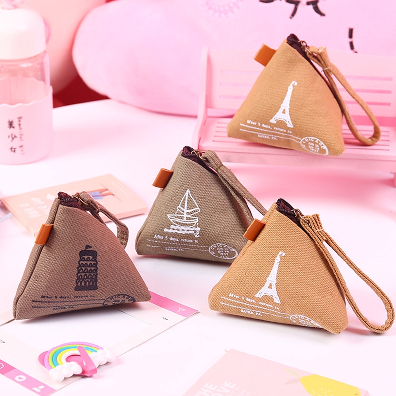 Coin Purse Key Purse South Korea Cute Scorpion Canvas Coil Test Lucky Package  Key Bag Creative Purse Cotton and Linen Retro Triangle Change Package Dragon Boat Festival Small Gift Purse Retro Purse