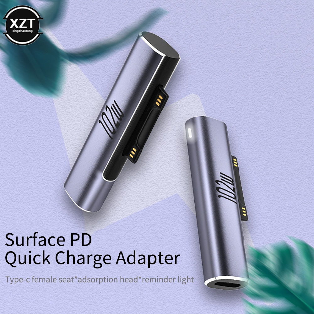 MICROSOFT Bộ Chuyển Đổi Tiếp Xúc Từ Tính 102w surface pro7 / 6 / 5 / 4 / 3 Cho laptop pd 102w