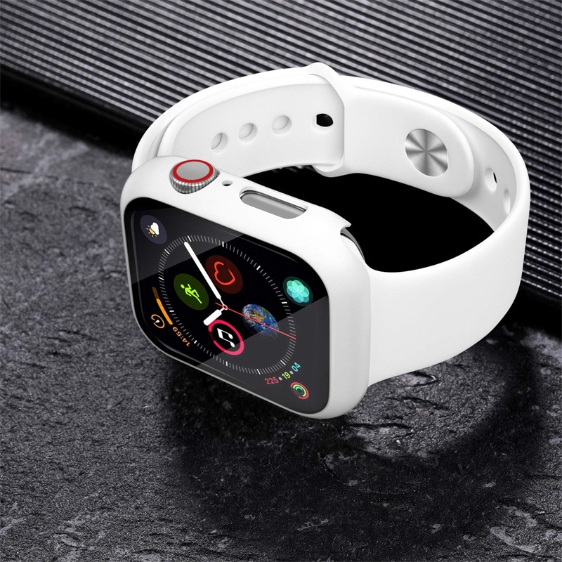 Kính Bộ Ốp silicone + Dây Đeo + Hộp Đựng Cho Đồng Hồ Thể Thao Apple watch series 7 41mm 45mm 44mm 40mm correa 38mm 42mm 6 5 3 4 se