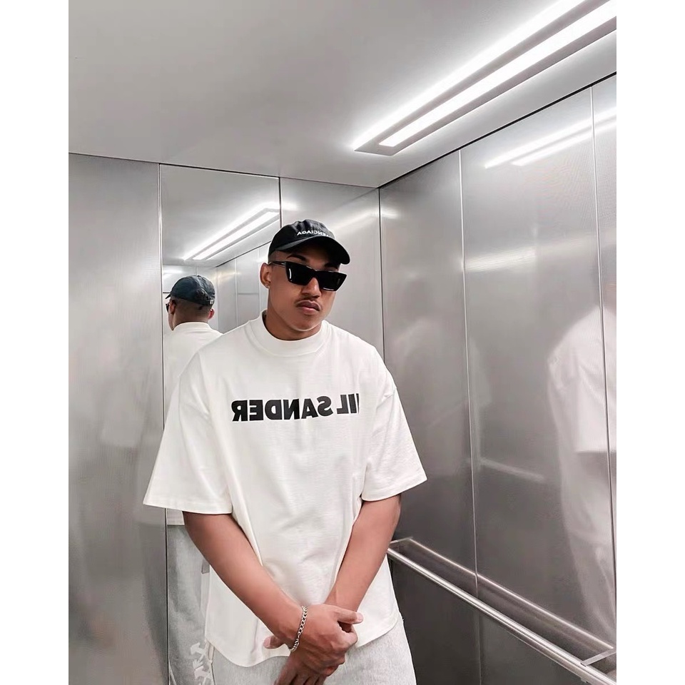 Áo thun tay lỡ Jil Sander, áo phông form rộng oversize nam nữ unisex, 100% cotton, phong cách Hàn Quốc, in local brand