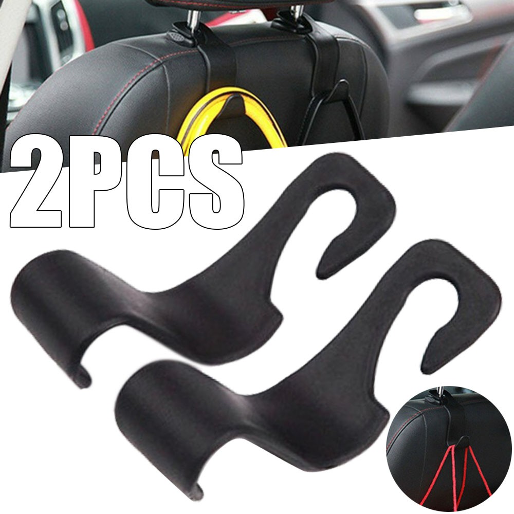 2 Móc Treo Túi Xách Gắn Sau Ghế Xe Hơi Màu Đen