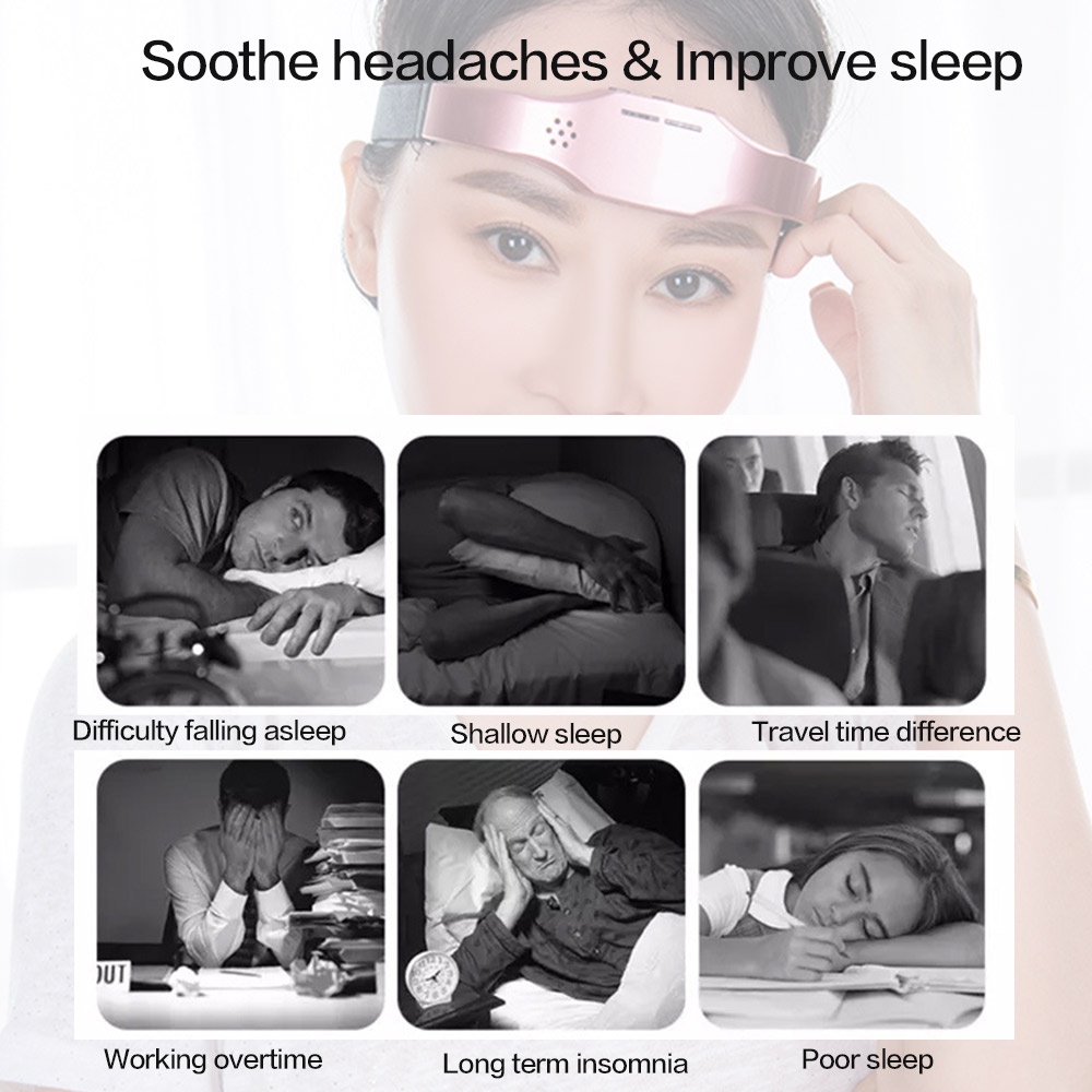 Máy đeo đầu massage hỗ trợ giấc ngủ thông minh