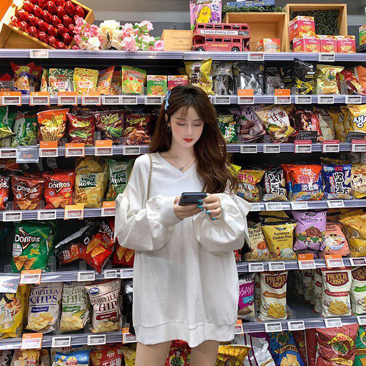 Áo Thun Nỉ Da Cá SWEATER Ulzzang Tay Nơ Siêu Xinh