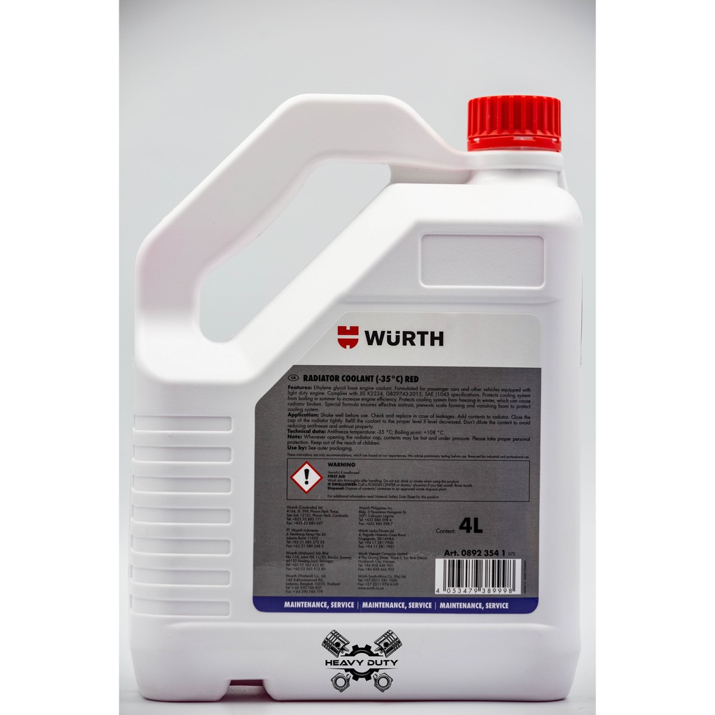 Nước Làm Mát - Wurth Radiator Coolant [4L]