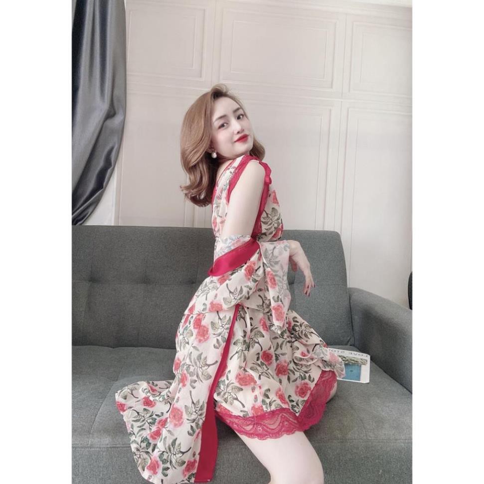 Váy Ngủ Xuyên Thấu Nữ, Set Đồ Ngủ Sexy 3 Món ( Váy Ngủ, Áo Choàng Kèm Quần ) , Đầm Ngủ Mặc Nhà Bigsize Chất Voan Tơ. | BigBuy360 - bigbuy360.vn