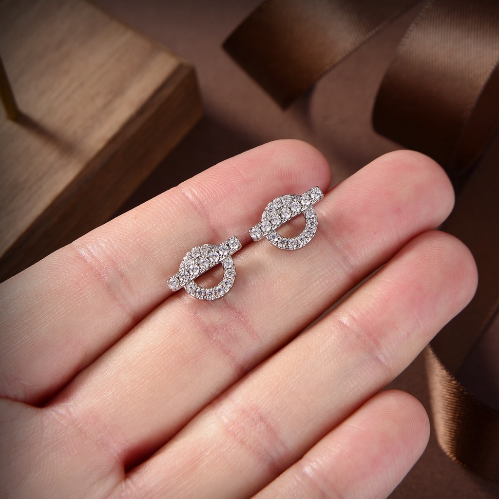 Khuyên Tai Đinh Tán Đính Đá Mini HMS 2022 Bằng Bạc S925 Thời Trang Cho Nữ