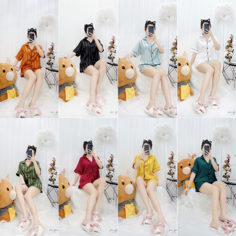 Pijama nữ lụa gấm form ado crotop style trẻ trung