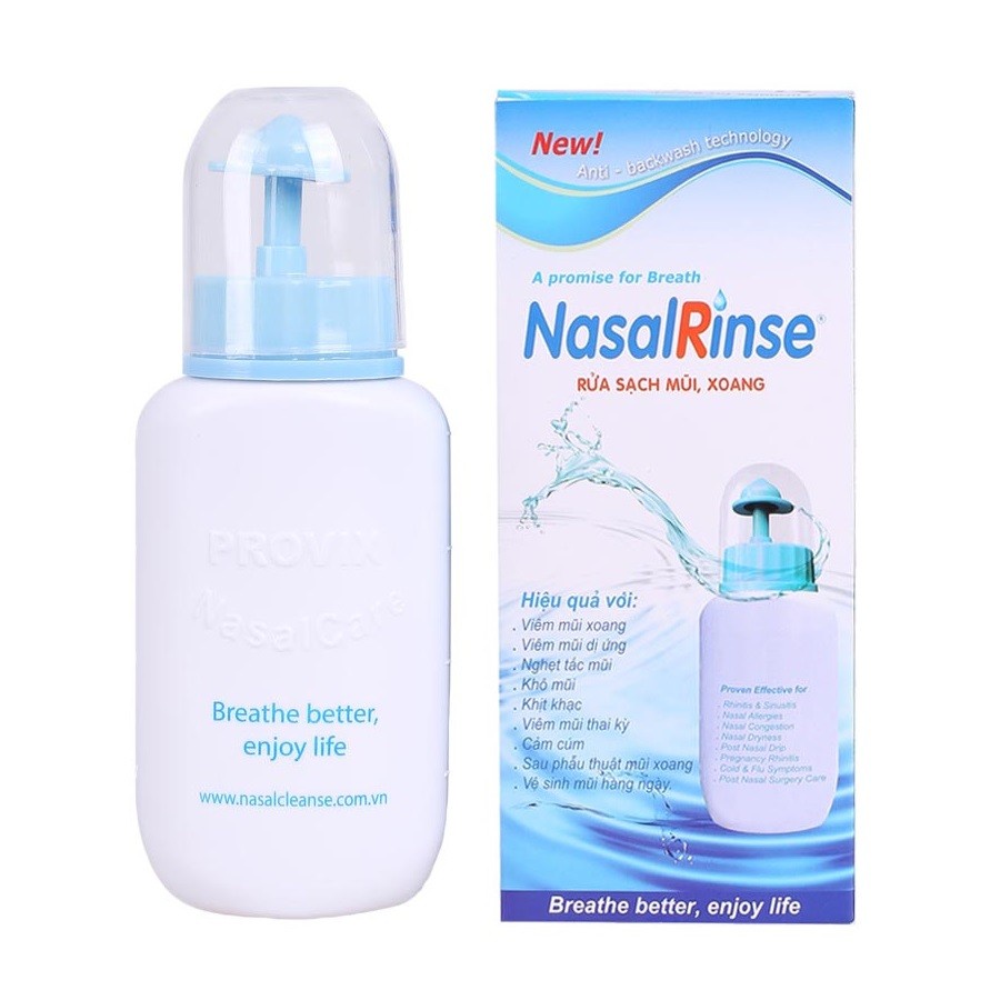 Bình rửa mũi xoang Nasal Rinse ( kèm 10 gói muối) giảm nghẹt mũi, viêm mũi, viêm xoang.