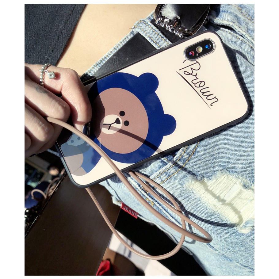 [ IPHONE ] Ốp Lưng Kính Cường Lực Gấu Brown - A055 | BigBuy360 - bigbuy360.vn