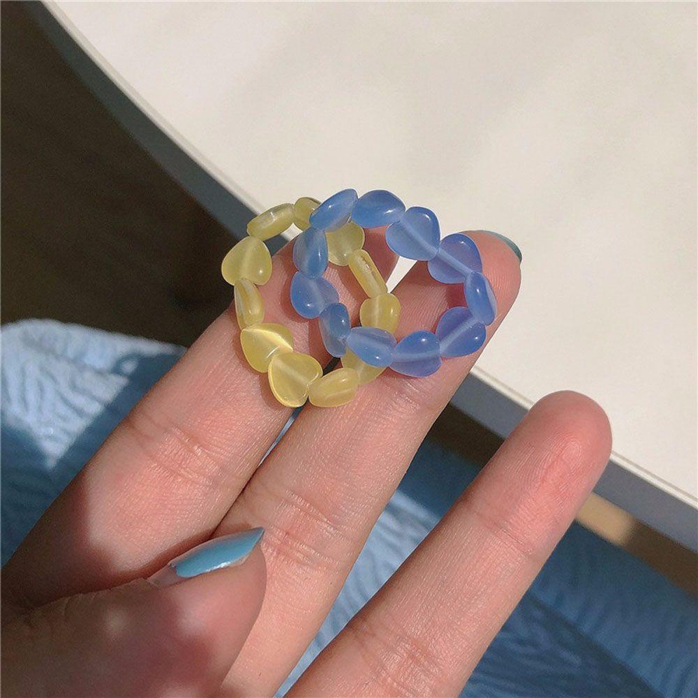 Nhẫn VANES1 Thanh Lịch Hợp Thời Trang.Dây Chuyền Co Giãn Màu Kẹo Ngọt Thời Trang