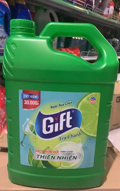 Nước rửa chén Gift chanh/trà xanh 3,8kg